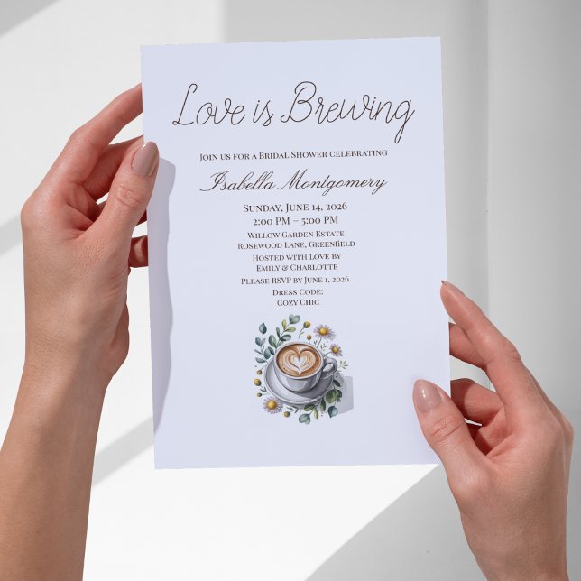 Invitation Love Is Brewing Rustic Espresso Enterrement de Vie (Love Is Brewing Rustic Espresso Bridal Shower Invitations
)