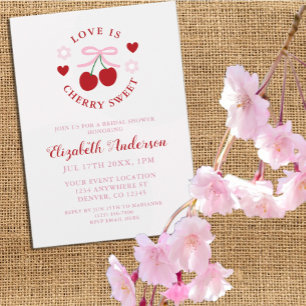 Invitation Love Is Cherry Sweet Enterrement de Vie de Jeune F
