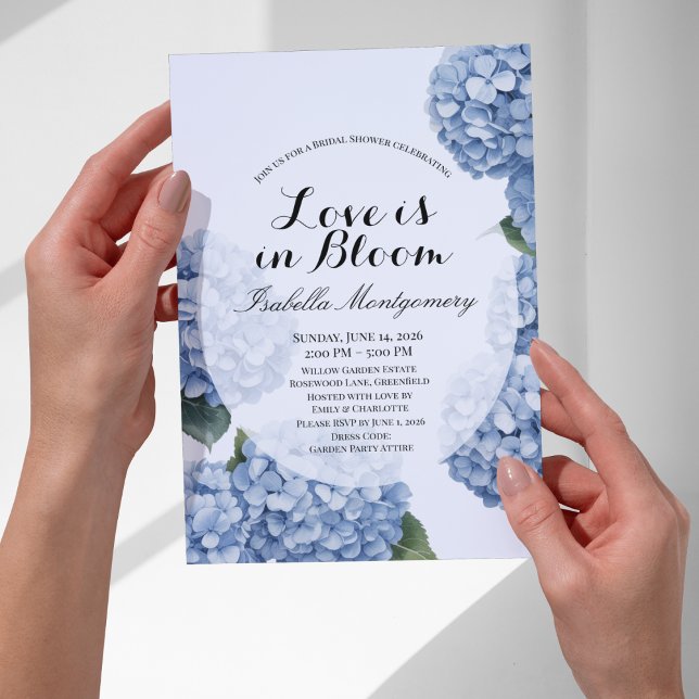 Invitation Love Is in Bloom Mariage Printanier d'Hydrangea (Love Is in Bloom Spring Hydrangea Bridal Shower Invitations
)