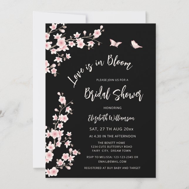 Invitation Love Is In Bloom | QR Code Registry Bridal Shower (Devant)