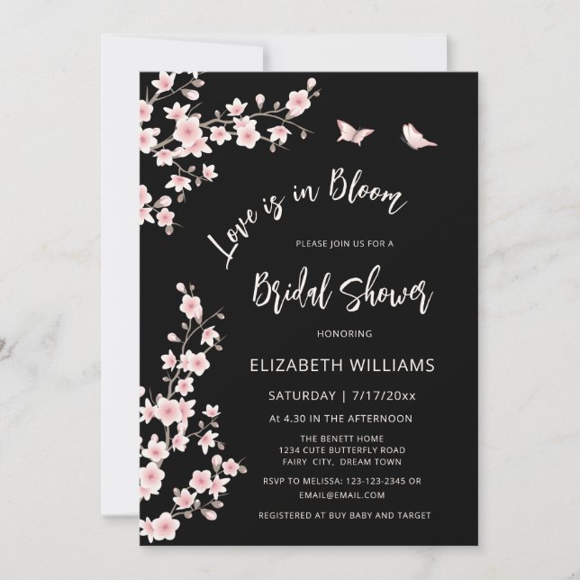 Invitation Love Is In Bloom | Registre de Code QR pour Enterr (Devant)