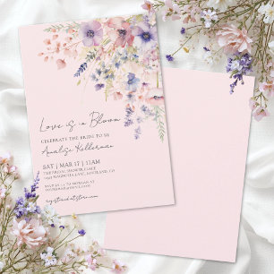 Invitation Love Is In Bloom Rose Pâle Floral Fête de Mariage