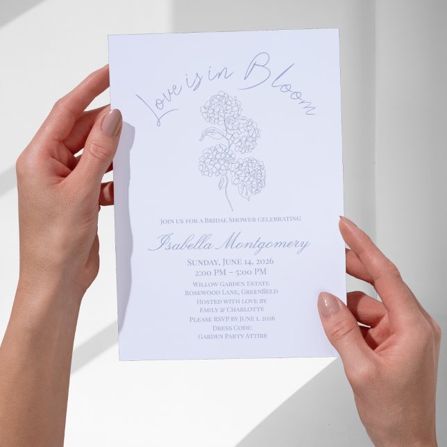 Invitation Love Is in Bloom Soft Line Art Hydrangea (Love Is in Bloom Soft Line Art Hydrangea Invitations
)