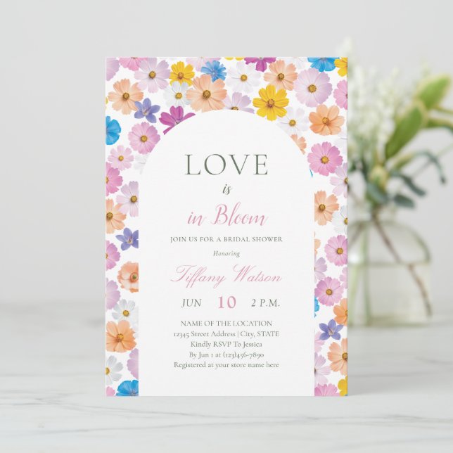 Invitation Love is in Bloom Wildflower Garden Bridal Shower (Debout devant)