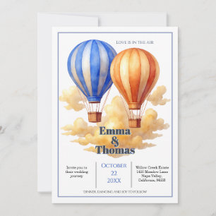 Invitation Love Is in the Air Hot Air Balloon Travel Mariage
