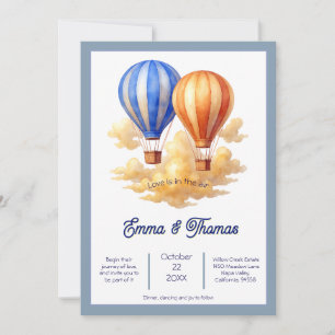 Invitation Love Is in the Air Hot Air Balloon Travel Mariage