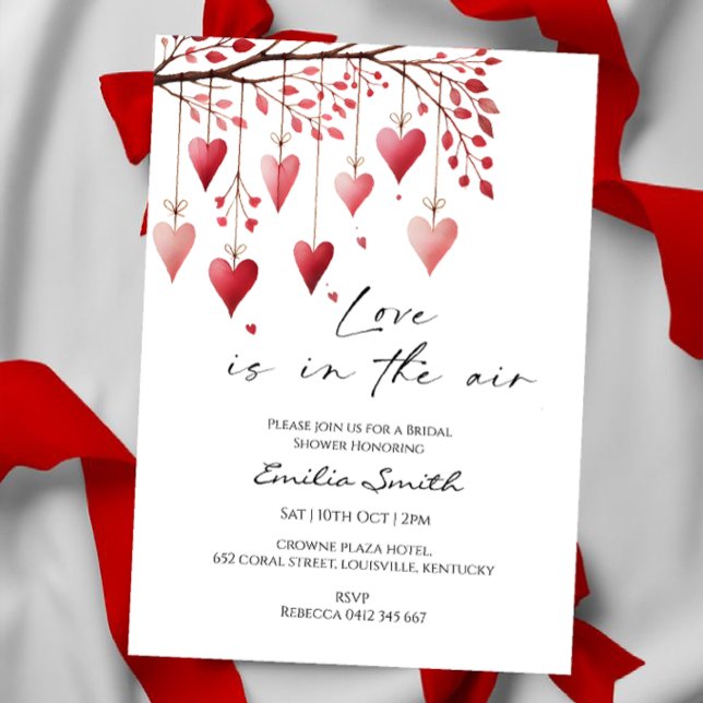 Invitation  Love is in the air valentine's bridal shower   (Créateur téléchargé)
