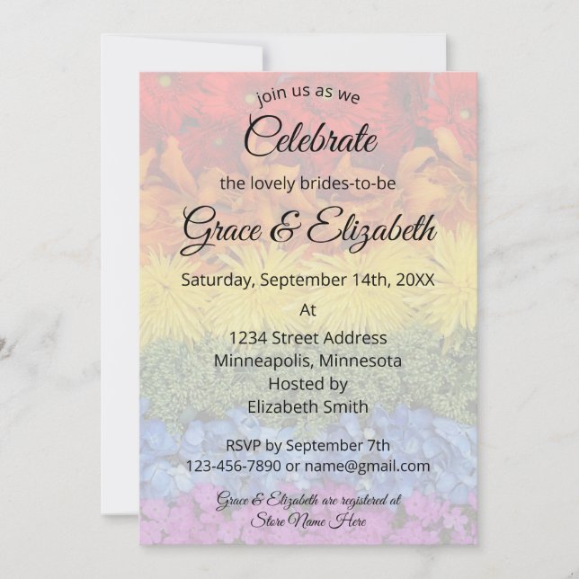 Invitation Love Is Love Fierté Florale Mariage (Devant)