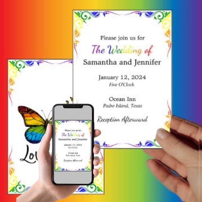 Invitation Love is Love Rainbow Theme Mariage (Créateur téléchargé)