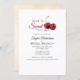 Invitation Love is Sweet Cherry Brunch Mariage
