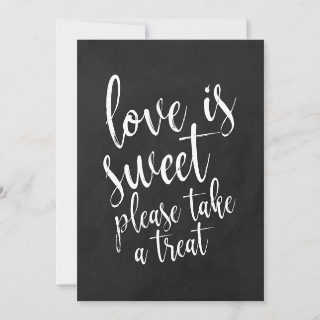 Invitation Love is Sweet Tableau de Mariage Favors Sign (Devant)