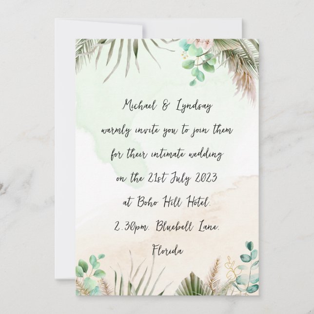 Invitation Love Lettres manuscrites Nature Vibe Mariage (Devant)