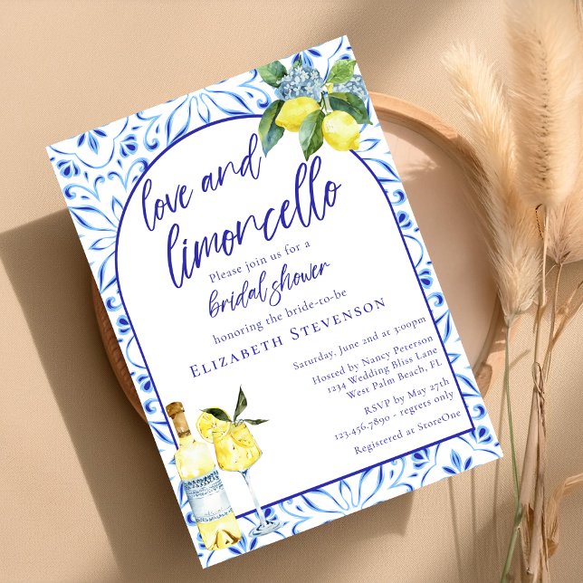 Invitation Love Limoncello Italien Fête des mariées manuscrit (Créateur téléchargé)