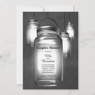 Invitation Love Mason Jars sur Chalkboard Couple's Shower
