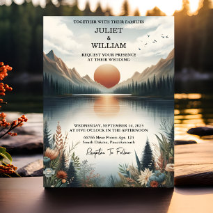 Invitation Love Mountain Lakeside Forest Outdoor Lake Mariage