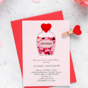 Invitation Love Potion Valentine Thème Fête des mariées