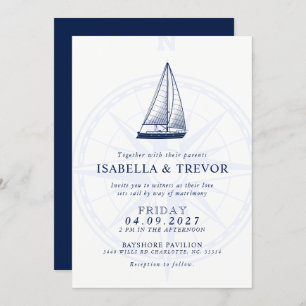 Invitation Love Sets   Marine solide Mariage nautique