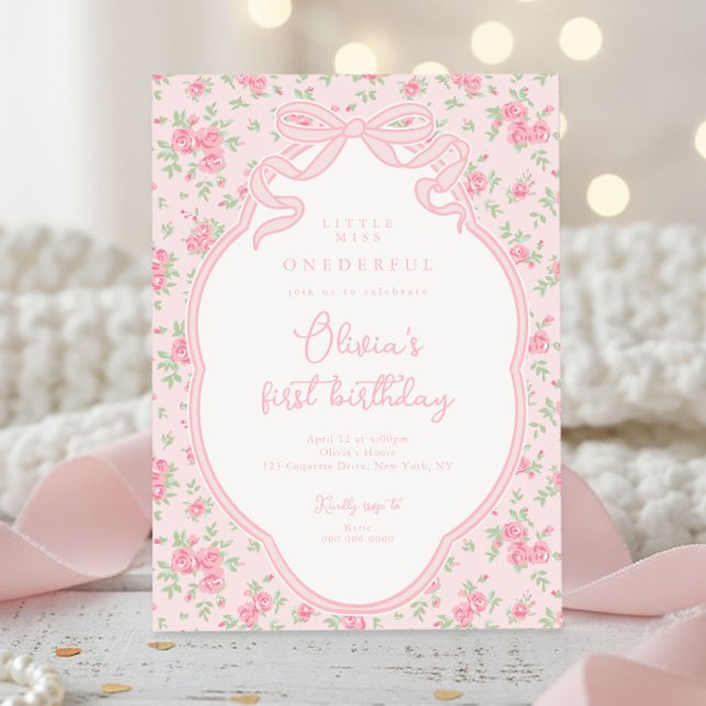Invitation Love Shack Bow Little Miss Onederful 1st Birthday (Créateur téléchargé)