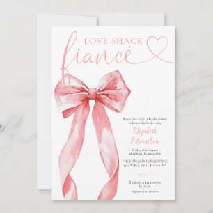 Invitation Love Shack Fiancé Ruban Rose Fête de Mariage