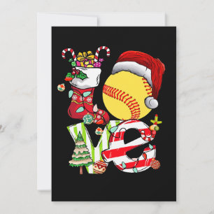 Invitation Love Softball Noël Père Noël Ado Filles Femmes