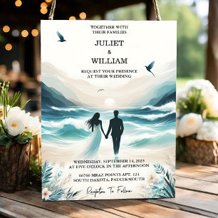 Invitation Love Spring Summer Ocean Beach Destination Mariage