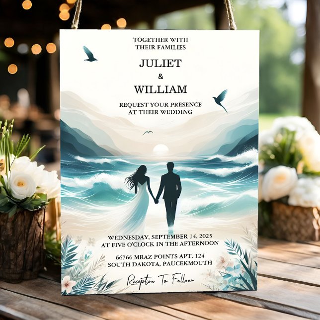 Invitation Love Spring Summer Ocean Beach Destination Mariage (Créateur téléchargé)