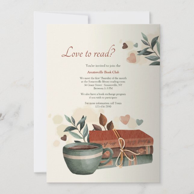 Invitation Love to Read Book Club (Devant)