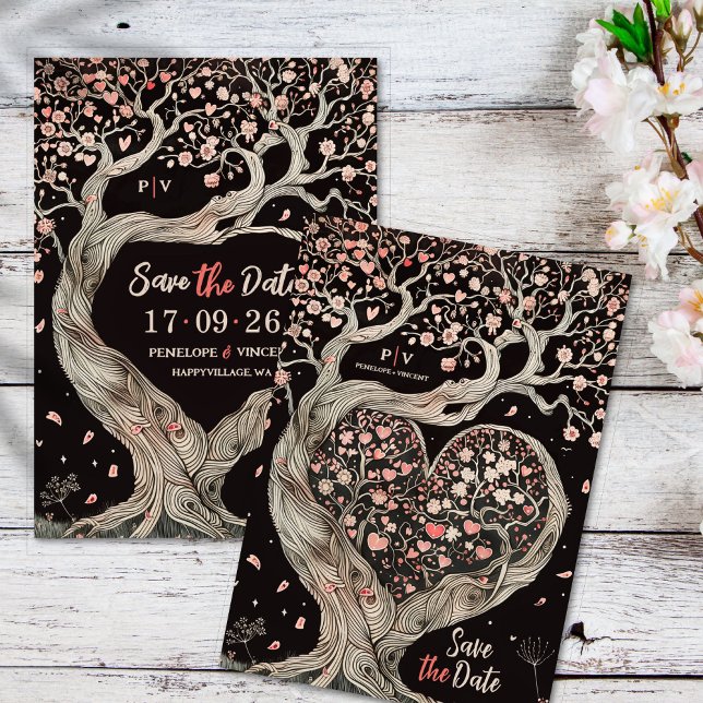Invitation Love Tree Wedding Enregistrer la date (Créateur téléchargé)