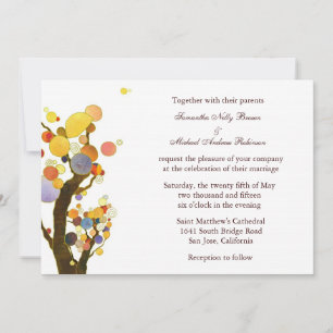 Invitation Love Trees (en blanc) :Invitations pour mariages