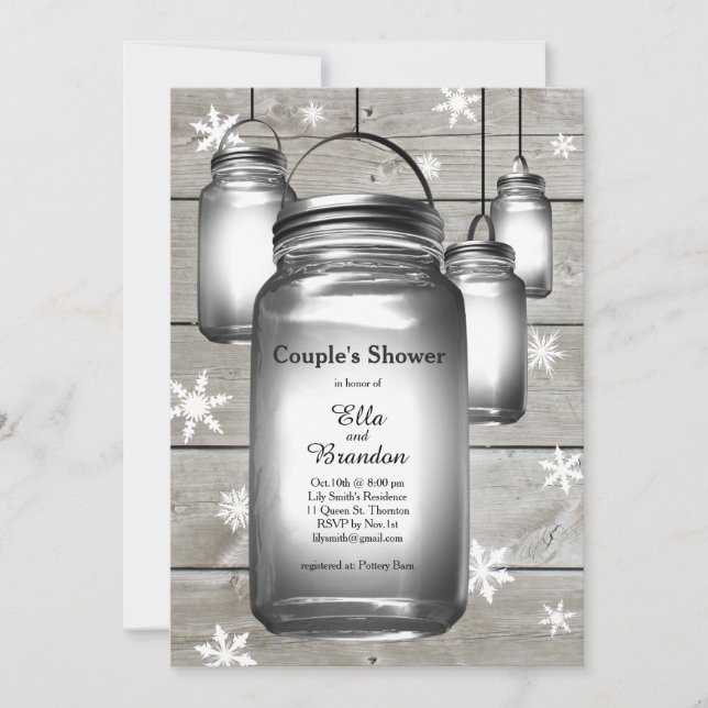 Invitation Love Winter Barn Mariages Couple's Shower Invitati (Devant)