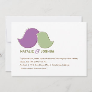 Invitation Lovebirds, Sage and Lavender
