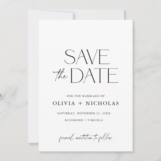 Invitation Lovely Couple Font Duo Enregistrer la date (Devant)