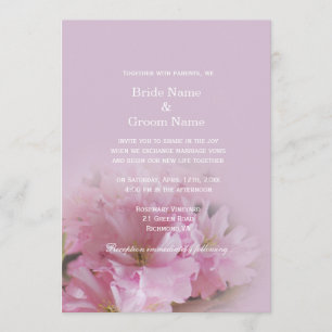 Invitation Lovely doux rose cerisier fleur mariage de printem