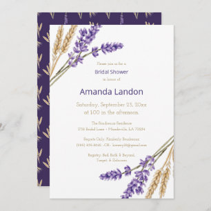 Invitation Lovely Lavender & Fête des mariées de blé