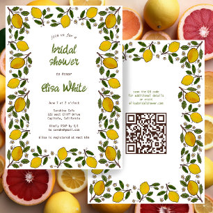 Invitation Lovely Lemons mignon CUSTOM QR Code FÊTE DES MARIÉ