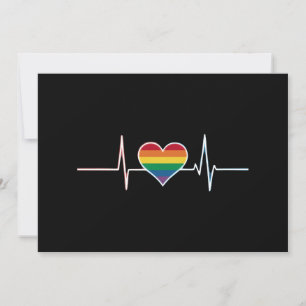 Invitation Lovely LGBT Gay pride Heartbeat Lesbian Gays Love