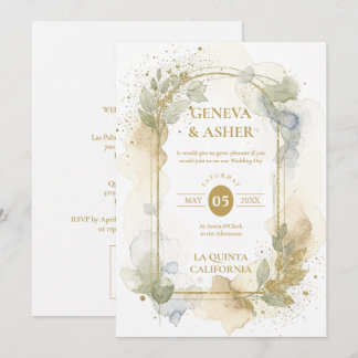 Invitation Lovely Spring Green & Beige Floral Arch Wedding