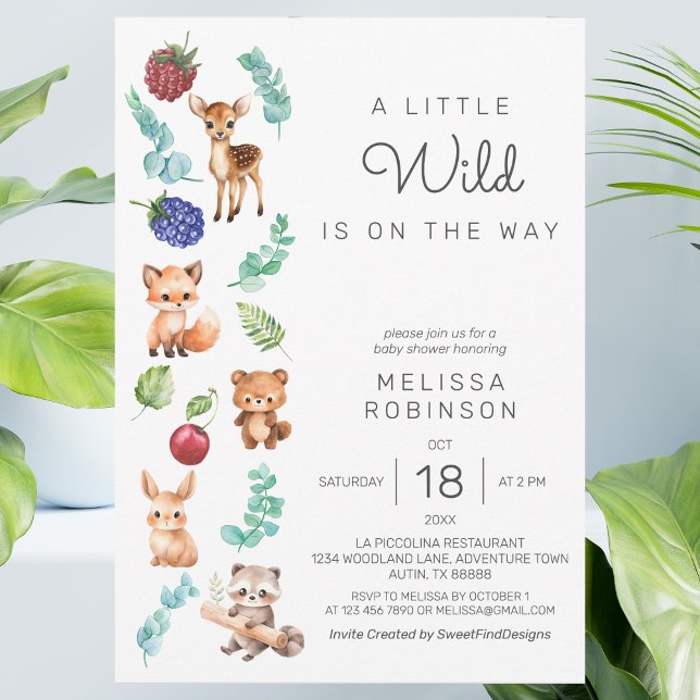 Invitation Lovely Wild Forest Baby Boy Douche garçon (Lovely Wild Forest Baby Boy Shower Invitation)