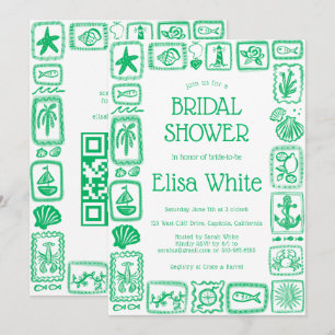 Invitation LoveNotes from Sea Fête des mariées Modern CUSTOM 