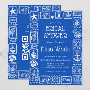 Invitation LoveNotes from Sea Modern CUSTOM QR Fête des marié