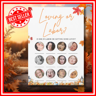 Invitation LOVING OU Baby shower DU TRAVAIL JEU PETIT CITROUI