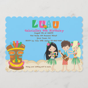 Invitation Luau avec les enfants et l'invitation