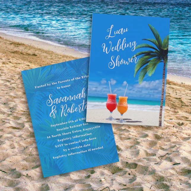 Invitation Luau Beach Cocktails Wedding shower nuptial (Créateur téléchargé)