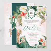 Luau Emerald Island Tropical Quinceanera Floral