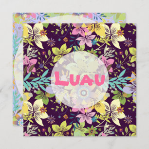 Invitation Luau, Fleurs, DO-IT-YOURSELF couleur arrière - pla