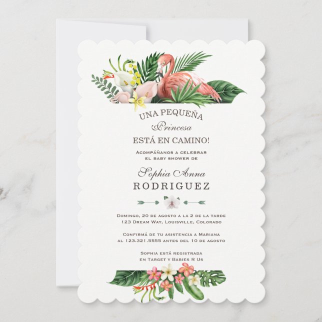 Invitation Luau Fleurs tropicales Invitación de Baby shower (Devant)