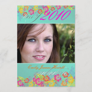 Invitation Luau/ Fleurs tropicales Parti de la graduation