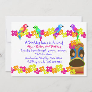 Invitation Luau hawaïen