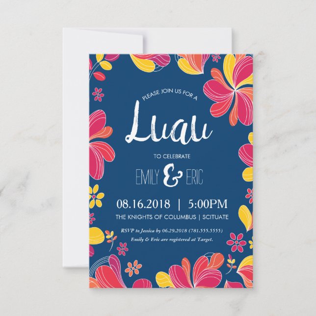 Invitation Luau - Invitation de fête tropicale haw (Devant)
