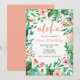 Invitation Luau pour le premier anniversaire Aloha Tropical